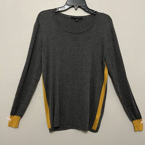 Cyrus Soft Cozy Grey Mustard Varsity‎ Sweater Grunge Fall Professional M
